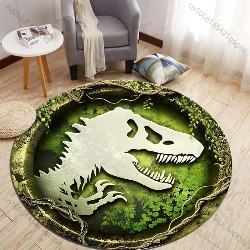 Kids Outdoor Chair - HD 3D Dinosaur Print Round Rugs