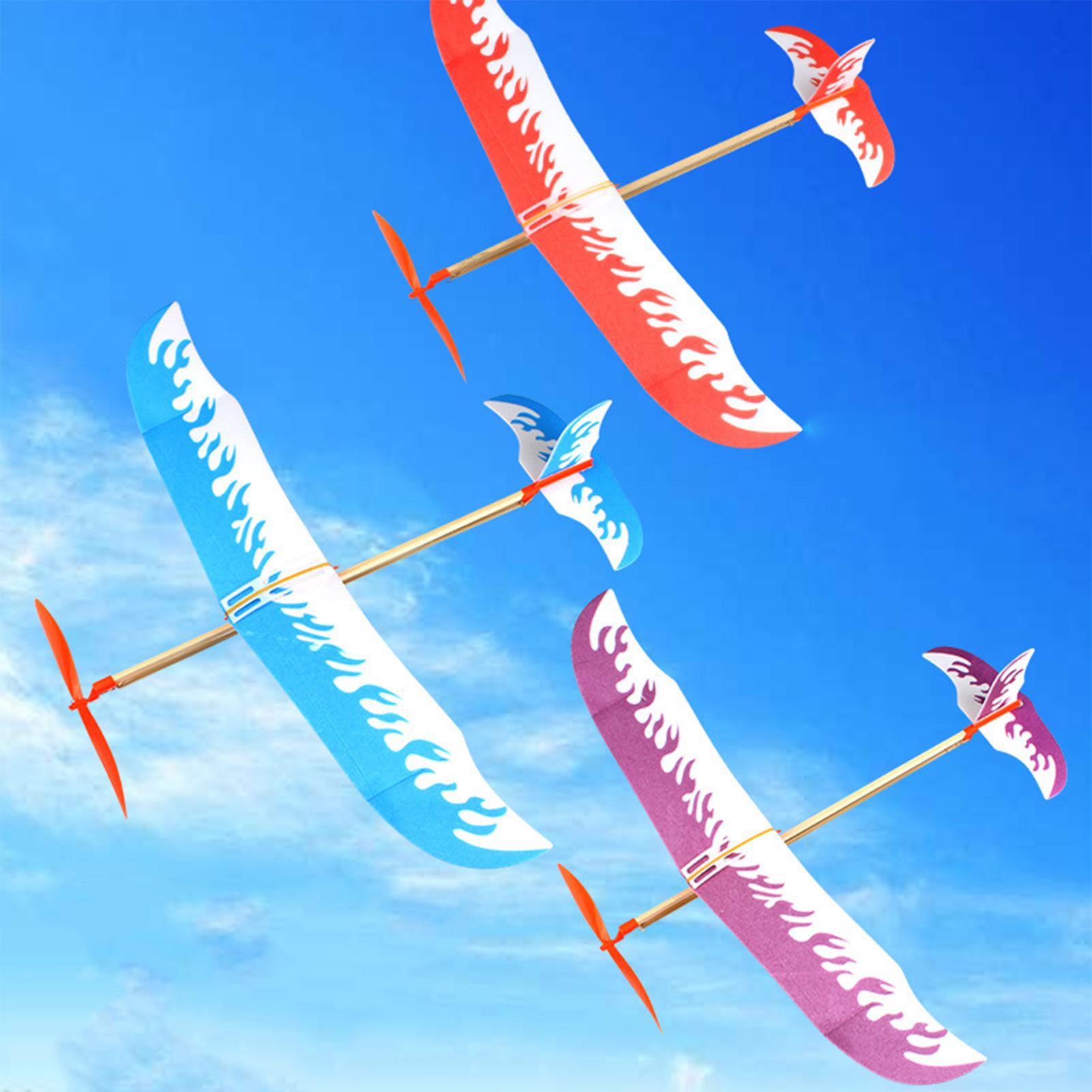 Kids Outdoor Play Equipment - Rubber Band Airplanes Powered Glider Aircraft