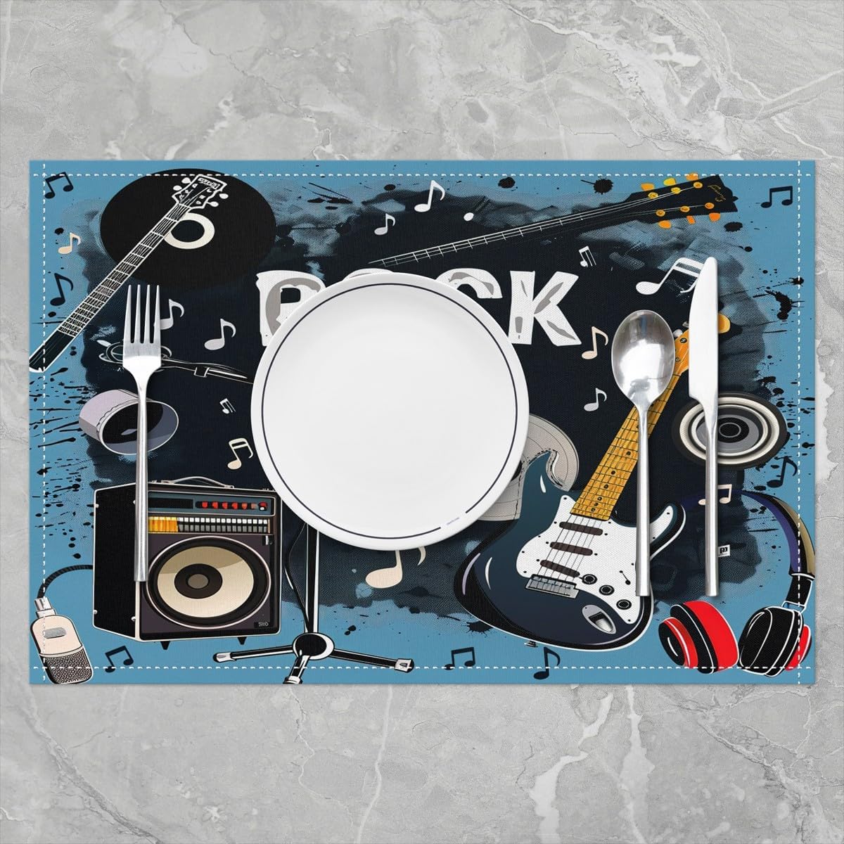 Rock Music Placemats Set of 4  - огляд і ціна Kids Outdoor Music