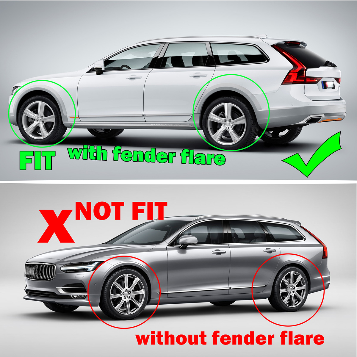 Set Mud Flaps For Volvo V90 CC - огляд і ціна Muddy Puddle Suit